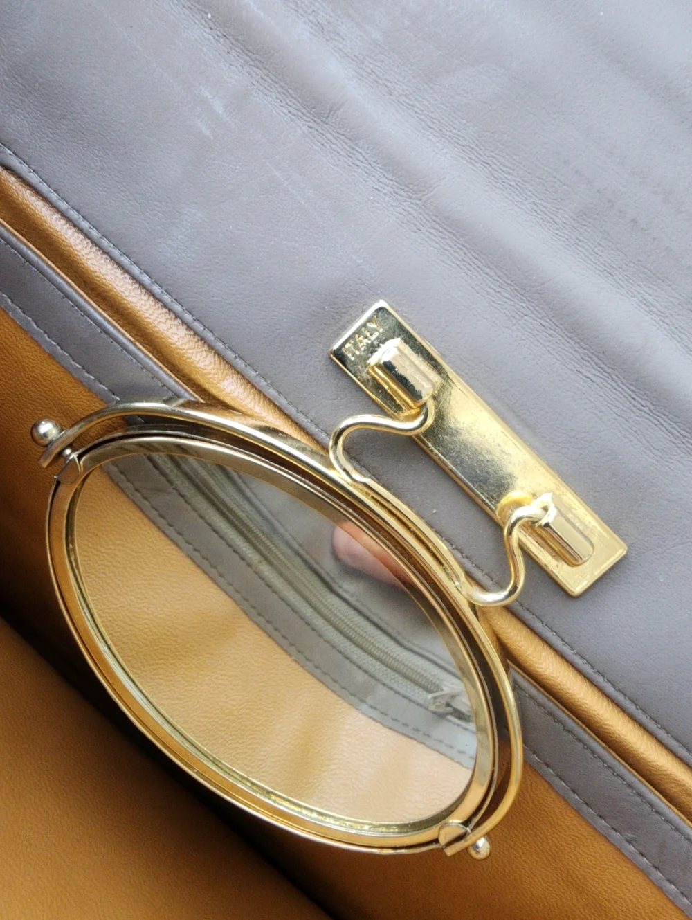 Men's Leather Wristlet Clutch - Taupe